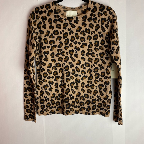 New Cynthia Rowley Cashmere Animal Print Sweater S - Picture 3 of 8